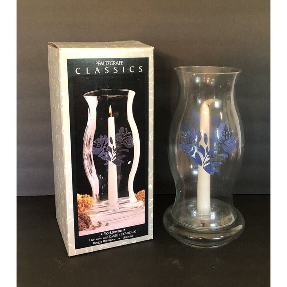 Pfaltzgraff Yorktowne Glass Hurricane Candle Holder Chimney Shade Box 11" READ - Picture 1 of 8